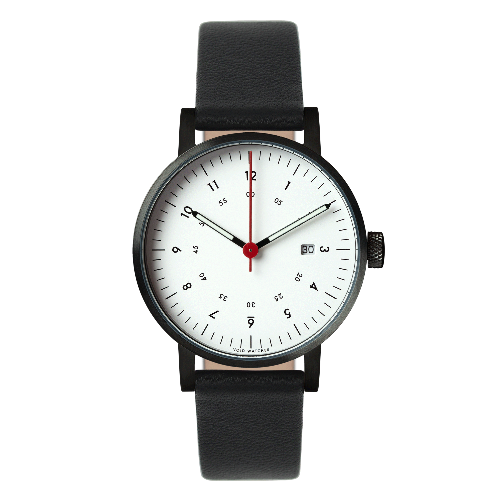 VOID WATCHES/クォーツ腕時計/アナログ/レザー/BLU/GRY/V03D
